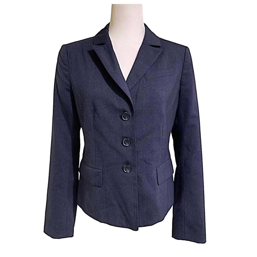 Ann Taylor Blazer Tailored Fit Navy Blue Blazer/Jacket Size 6